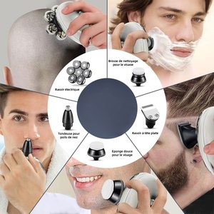 Rasoir Électrique Rechargeable pour Homme 5-en-1 Rotatif, Utilisation Humide/Sèche, Tondeuse Nez, Étanche IPX7, Affichage Numérique - Product Image 2