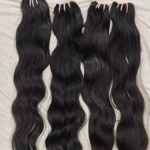 เครื่องถักทอผมดิบแบบอินเดียไม่ผ่านการแปรรูปผมชาวอินเดียเครื่องถักทอผมดิบแบบอินเดียสำหรับ100% - Product Image 1