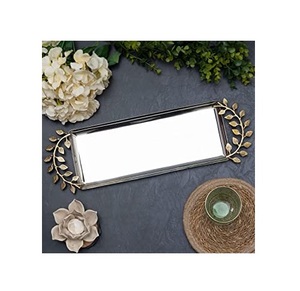 Plateaux de service classiques avec poignées de grenade pour la maison hôtel Restaurant couleur argent Design moderne plateaux de service en métal fournitures - Product Image 3