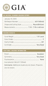 B2B D'VINS JEWELS para GIA Certified 1,51 CT Diamante blanco suelto Natural F Color FL FLOW Pureza EX Corte pulido para joyería - Product Image 3