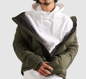 Venta caliente estilo único 100% algodón invierno bordado cremallera bolsillo polar de gran tamaño hombres sudaderas con capucha para adultos - Product Image 4