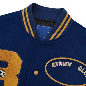 Bordado personalizado nueva moda al por mayor Lettermen College chaqueta de béisbol para los hombres con tela y material de plumón - Product Image 3