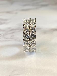 Tennis Band Iced Out Silver 5X Layered Designer Moissanite Diamond Ring Bands for Sale From Indian Supplier - Product Image 2