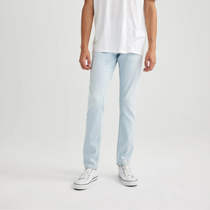 Pantalones vaqueros rectos ajustados clásicos ajustados personalizados de alta calidad para hombres, transpirables, cómodos diseños ajustados elásticos de calle alta - Product Image 4