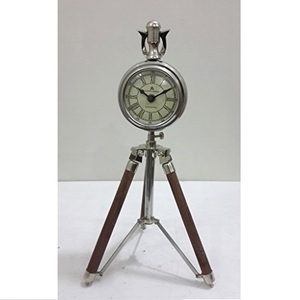 Reloj náutico de aluminio hecho a mano con soporte de trípode de madera nueva técnica de fundición para la decoración de la habitación - Product Image 1