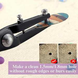 Ensemble de pinces perforatrices en acier au carbone 2 pièces 1.5mm 1.8mm poinçon rond tôle fabrication de bijoux 6in 0.5mm d'épaisseur - Product Image 4