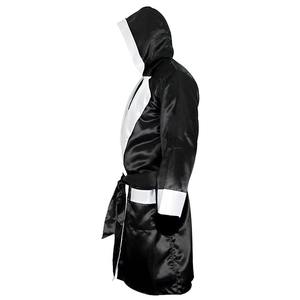 ชุดคลุมชกมวย2025สำหรับผู้ชายผ้าโพลีเอสเตอร์สีดำระบายอากาศได้ดีชุดฝึกมวยไทย MMA - Product Image 4