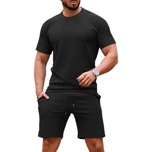新款夏季短袖运动服健身房快干透气跑步训练锻炼男士短裤套装穿