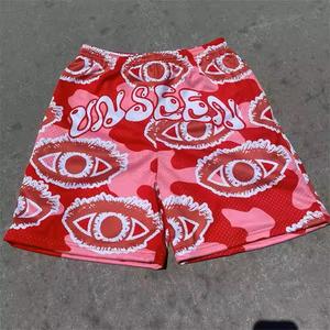 Short en maille de polyester 100% sur mesure pour hommes été décontracté motif solide sublimation complète et short avec logo sérigraphié - Product Image 2