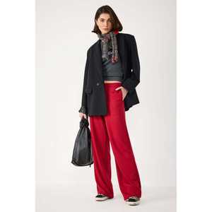 Pantalons décontractés en coton coupe droite - Product Image 1