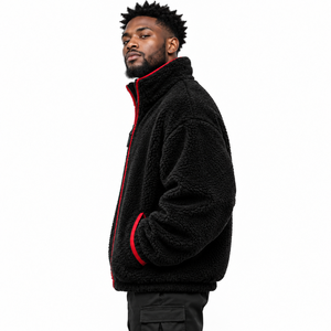 Veste polaire sherpa pour homme de haute qualité, texture douce en polaire, coupe ample et confort durable pour la mode décontractée hivernale - Product Image 2