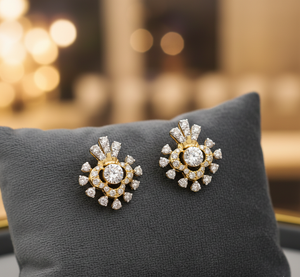 เครื่องประดับหรูหรา ดีไซน์ดอกไม้ทองคำ สง่างาม สำหรับผู้หญิง ของขวัญงานแต่งงาน - Product Image 2