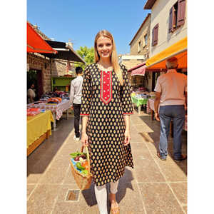 Kurta Droit en Coton Pur Imprimé pour Femme Evolve – Hauts Modestes - Product Image 6