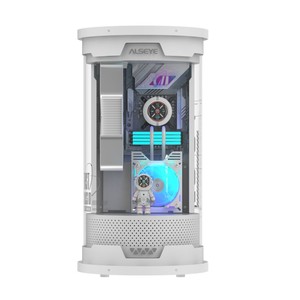 Boîtier PC ALSEYE Cylindrical Design 360-Degree Panorama MICRO ATX/ITX, couleur noire, FC01-Pro-B, compatible avec refroidissement liquide 360. - Product Image 3