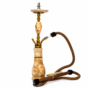 Chicha Farida de luxe égyptienne avec finition laquée marbrée, plateau lourd, vase design, ensemble 1 tuyau assorti, tige en acier inoxydable pour fumer la chicha - Product Image 1