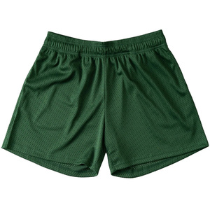 Shorts pour hommes en maille rose simple, à cordon de serrage, taille haute, séchage rapide, respirant, décontracté, pour le basketball, avec logo personnalisé, rayé, longueur courte - Product Image 5