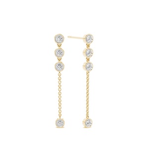 Único lindo diamante disco diseño indio corte redondo laboratorio cultivado diamante pendiente oro amarillo bisel conjunto gota pendientes joyería para mujer - Product Image 1