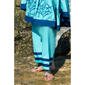Conjunto de Traje de 3 Piezas para Mujer con Bordado Jacquard y Dupatta de Algodón Leno MJ-52024 - Product Image 6