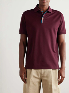 เสื้อโปโลชายแขนสั้นผ้าฝ้ายลายทางปักโลโก้ตามสั่งขายส่งจากโรงงาน - Product Image 2