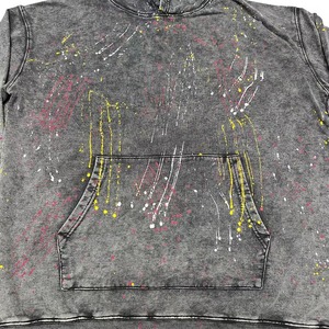 Sudaderas con capucha desgastadas lavado ácido para Hombre | Sudaderas con capucha para hombre con logotipo personalizado de gran tamaño | Moda informal al por mayor - Product Image 4