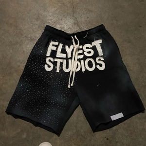 Pantalones cortos para hombre Fabricantes Ropa 100% Algodón Lavado corto Bordado Lavado ácido Desgastado Cordón Pantalones cortos para hombre - Product Image 6