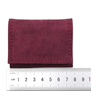 Bolsa de regalo de cuero de gamuza roja oscura hecha a mano, bolsas con cierre de botón de joyería personalizada, bolsa con logotipo personalizado para embalaje de joyería - Product Image 4