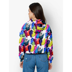 Sweat à capuche court respirant pour femmes pour un style de vie actif Sweat à capuche court tendance pour femmes pour des looks streetwear - Product Image 5