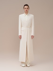 Manteaux de qualité supérieure pour femmes Manteau fendu dans le dos Longueur Larissa Tissu écologique Vêtements d'hiver pour femmes Grossiste blanc - Product Image 2