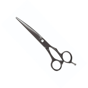 Tijeras de peluquero para corte de pelo con hoja curva, reposapiés ajustable de 5,5 ", tijeras de salón de acero alemán - Product Image 1