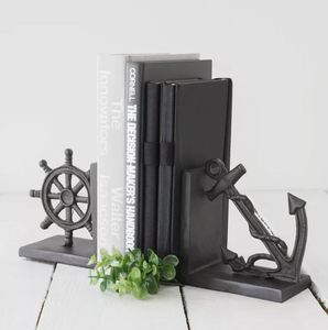 AK латунные металлические подкладки с якорем и капитанским колесом, 2 шт. в черном цвете, по лучшей цене, для декора полок/настольного декора - Product Image 2