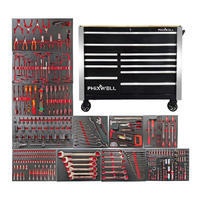 Coffret à outils mobile robuste PHIXWELL en acier inoxydable, 377 pièces, atelier, OEM personnalisable, armoire à outils