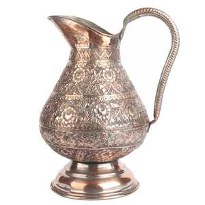 Pure Copper Surahi Style With Antique Finishing Design Handmade Premium Quality Water and Juice Jug Drinkware Utility Items - Product Image 3