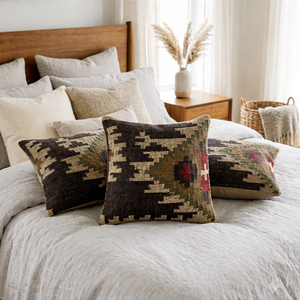 Handmade Modern Square Woolen Woven Eco-Friendly Washable Customizable Reversible Cushion Cover Boho Floor <b>Pillow</b> Case Home - Product Image 3