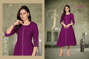 Kurti de Mujer Maruti Fashion de Alta Calidad, Estilo Tradicional con Trabajo de Diamantes, para Bodas Indias y Pakistaníes, Largo hasta la Rodilla, Corte Regular - Product Image 2