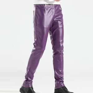 Diseñe su propio logotipo Pantalones de cuero para hombres Precio al por mayor Pantalones de cuero hechos a medida para hombres - Product Image 5