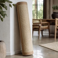 Tapis Bohème en Sisal Tissé à la Main, à Poil Plat Épais, avec Dos en Jute Antidérapant, Écologique, Adapté aux Animaux, Lavable, Durable, Rectangulaire pour la Maison