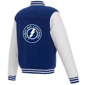 Veste universitaire en laine mélangée personnalisée pour hommes Style baseball classique avec manches en cuir PU OEM/ODM disponible - Product Image 2