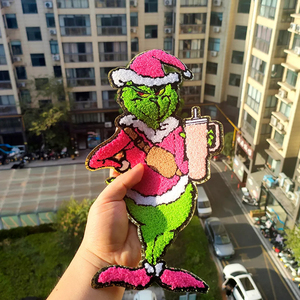 ผ้ากำมะหยี่ปักโลโก้ขนาดใหญ่สำหรับเสื้อผ้าผ้าปักรูปดอกไม้สามารถปรับแต่งได้ - Product Image 1