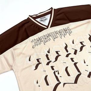 Camiseta extragrande con estampado personalizado, diseño de sublimación, ropa de calle recortada de malla, ropa deportiva clásica de lujo para fútbol, camisetas - Product Image 2