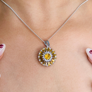 Colgantes para la fabricación de joyas Plata de Ley 925 Baguette de alta calidad y colgante de piedras preciosas de citrino de forma redonda Declaración de lujo - Product Image 4