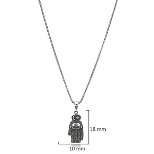 Vente en gros Hamsa et Eye Design Collier à breloques oxydées Bijoux turcs en argent 925 - Product Image 2