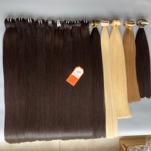 Super doble dibujado mejor calidad saludable extremos gruesos hueso de Color negro trama recta virgen Real vietnamita extensiones de cabello humano - Product Image 3