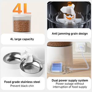 Mangeoire automatique sans fil 6L Smart Dog Cat Food Dispenser Timer Programmable Feeding Bowl Voice Recording App Control - Product Image 5