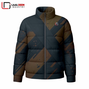 Veste matelassée à coupe étroite et au design élégant pour hommes OEM Manteau à bulles résistant à l'eau et coupe-vent pour l'extérieur Fermeture à glissière - Product Image 3