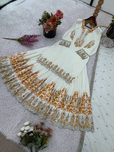 เสื้อปักลายแบบหนาจากนักออกแบบใหม่ผ้าเครปฝรั่งเศสสไตล์ซาลวาร์คาเมซชุดสำหรับปาร์ตี้เสื้อตัวบนและชุดปักลาย - Product Image 2