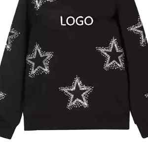 Sweat à capuche personnalisé avec strass, design glacé, doux et chaud en polaire, élégant, confortable pour l'hiver, mode urbaine, vêtement scintillant de qualité supérieure - Product Image 4