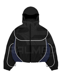 Ensemble survêtement pour homme, nouveau design, 100% nylon, pantalon et veste à capuche, imperméable, lignes réfléchissantes, coupe-vent - Product Image 2