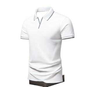 Chemise polo pour homme, mode estivale, soie glacée, séchage rapide, manches courtes, t-shirt uni, col décontracté, pur coton, haut - Product Image 4