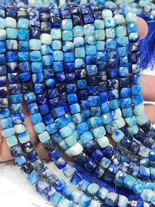 Cuentas de piedra con forma de caja facetada afganita natural 5-6mm tamaño 8 pulgadas hebra - Product Image 4