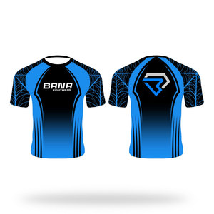 Venta al por mayor de compresión personalizada de secado rápido Unisex MMA Rash Guard poliéster/Spandex todas las estaciones camisa de baño de manga corta resistente - Product Image 2